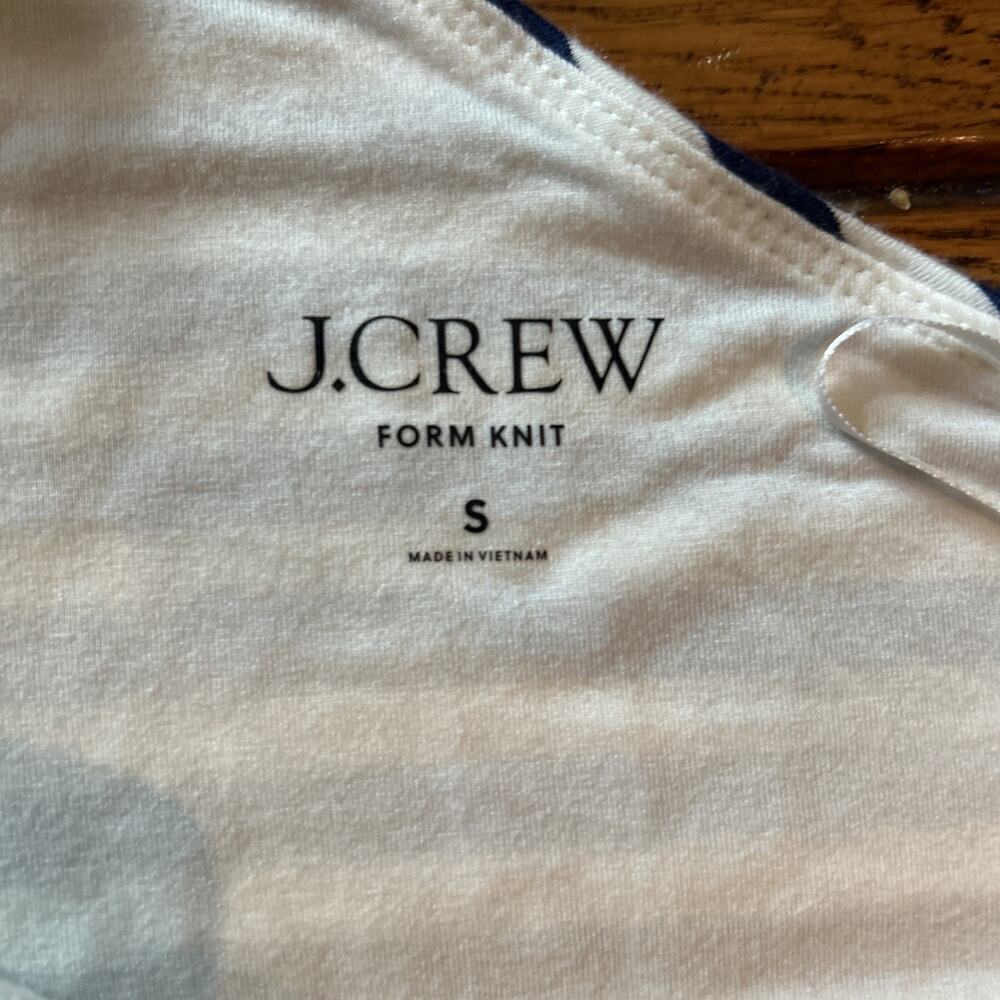 J. Crew NWT FormKnit Striped One-Shoulder Elbow-Sleeve T-shirt Sz S - Picture 6 of 6